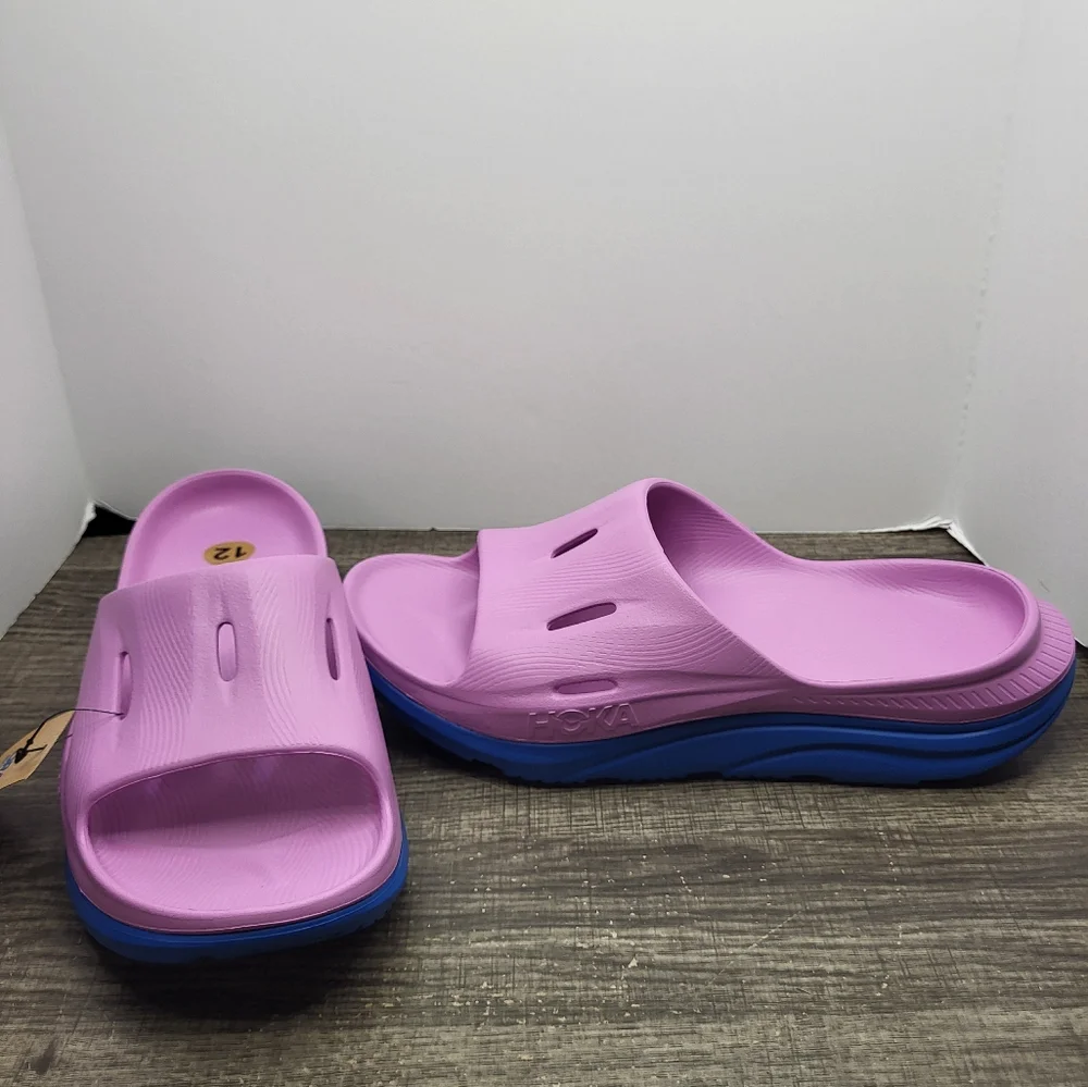 Hoka Ora Recovery Slide 3 New Men’s Size 12 US Cyclamen/ Coastal Sky